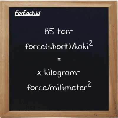 Contoh konversi ton-force(short)/kaki<sup>2</sup> ke kilogram-force/milimeter<sup>2</sup> (tf/ft<sup>2</sup> ke kgf/mm<sup>2</sup>)